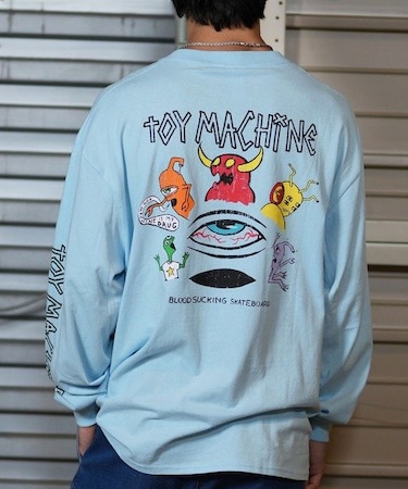 【ムラサキスポーツ限定】TOY MACHINE(トイマシーン)ロンT/長袖Tシャツ/ビックシルエット/バックプリント/MTMFELT4/ユニセックス/メンズ/ムラサキスポーツ