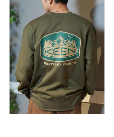 【ムラサキスポーツ別注】KEEN(キーン)給水速乾/1030638/トレーナー/スウェット/MS HARVEST TECH CREW/バックプリント ポケット/ユニセックス/メンズ/ムラサキスポーツ