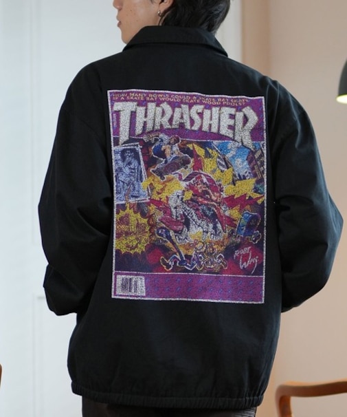 【ムラサキスポーツ限定】THRASHER(スラッシャー)アウター/コーチジャケット/バックプリント/ビッグシルエット/MAGAZINE COVER/243TH1JK018/メンズ/ムラサキスポーツ