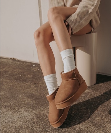 EMU(エミュー)牛革/PLATFORM Micro Wool(プラットフォーム マイクロ ウール)W13159/シープスキンブーツ/ムートンブーツ/シューズ/ブーツ/レディース/ムラサキスポーツ