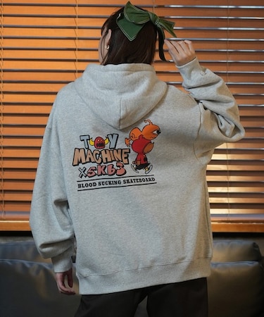 【ムラサキスポーツ限定】TOYMACHINE(トイマシーン)長袖パーカー/ジップアップ バックプリント/MTMFESW21/レディース/ムラサキスポーツ
