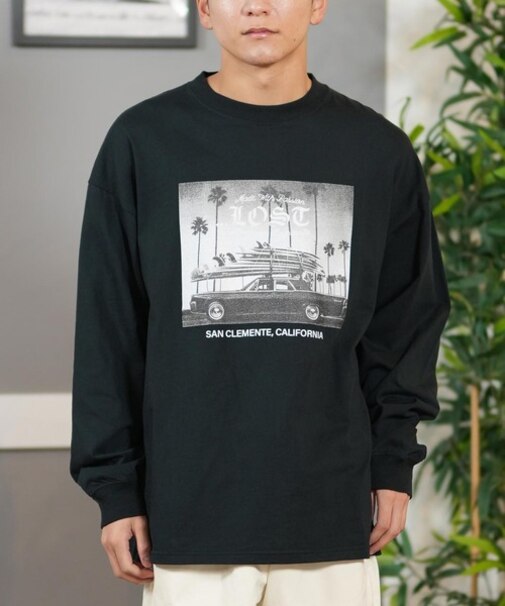 【ムラサキスポーツ限定】 lost(ロスト)ロンT/長袖Tシャツ/フロントプリント/オーバーサイズ/L25S2205/ユニセックス/メンズ/ムラサキスポーツ