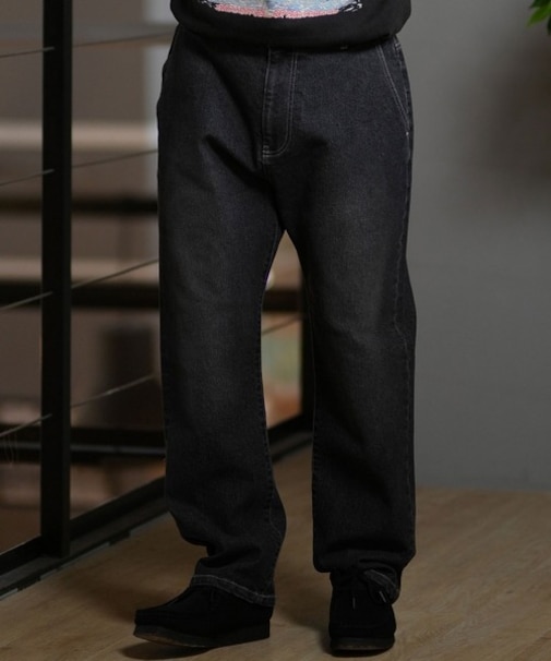 【限定】DEAR LAUREL(ディアローレル)ストレッチデニム ロングパンツ シンプル D24F3103 ユニセックス メンズ ムラサキスポーツ限定