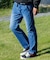 【限定】DEAR LAUREL(ディアローレル)ウェビングベルトパンツ ストレッチデニム ロングパンツ 無地 シンプル D24F3105 ユニセックス メンズ ムラサキスポーツ限定
