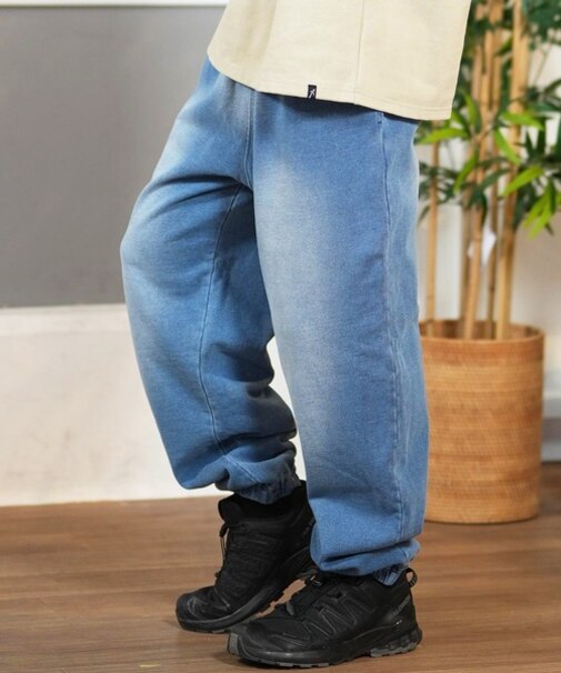 【限定】DEAR LAUREL(ディアローレル)インディゴスウェットパンツ リラックスフィット ロンパン D25S3105 ユニセックス メンズ ムラサキスポーツ限定