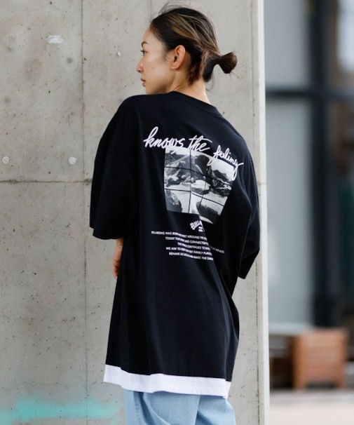 BILLABONG(ビラボン)ビッグシルエット 半袖Tシャツ フェイクレイヤードTシャツ BF013-214 BF013214/レディース ムラサキスポーツ