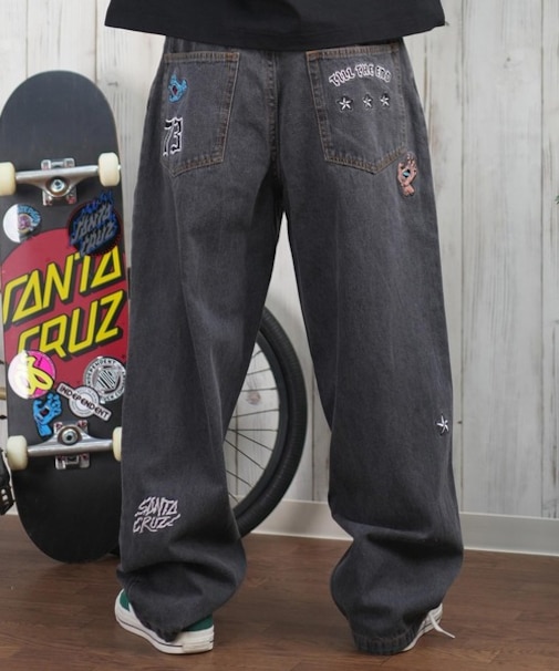 【限定】SANTACRUZ/ロングパンツ デニム ロンパン パッチジーンズ 502251501 サンタクルーズ メンズ ムラサキスポーツ限定