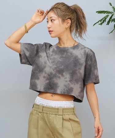 NEW ERA(ニューエラ)半袖 Tシャツ タイダイ クロップド丈 ワイドTシャツ 14391902/レディース ムラサキスポーツ
