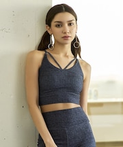 GYDA/404520 水着 リブプリントブラトップス フィットネスブラ 水陸両用 ジェイダ レディース ムラサキスポーツ