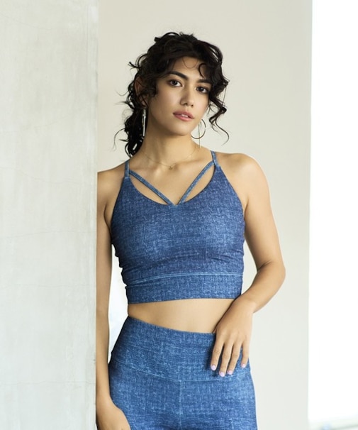GYDA/404520 水着 リブプリントブラトップス フィットネスブラ 水陸両用 ジェイダ レディース ムラサキスポーツ