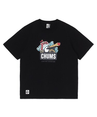 CHUMS(チャムス)半袖Tシャツ ブービーバード  ラブアンドアドベンチャーブービーTシャツ フロントプリント CH01-2516/ユニセックス メンズ ムラサキスポーツ