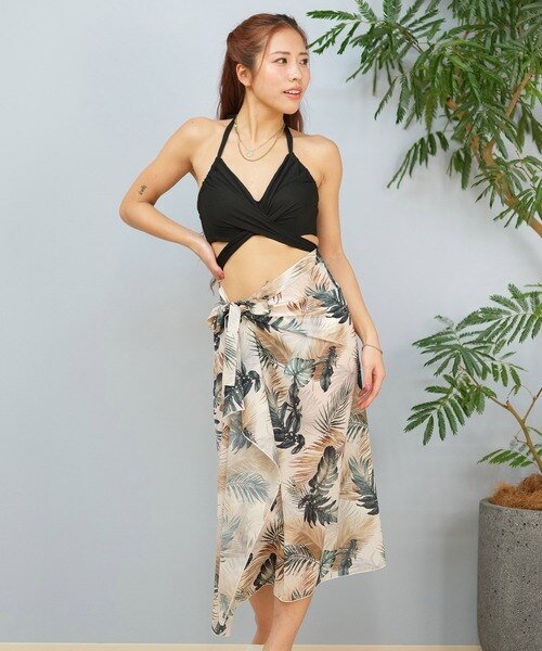 パレオ付き 水着 LAETITIA(レリッタ)水着 パレオ付 3点セット 体型カバー ビキニ