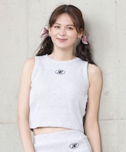 DC(ディーシー)タンクトップ リブ素材 クロップド丈 ショート丈 ロゴ パッド付 セットアップ対応 LSL252309/レディース ムラサキスポーツ