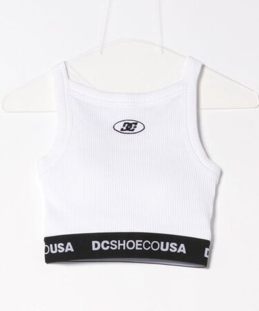 DC(ディーシー)タンクトップ リブ素材 クロップド丈 ショート丈 ロゴ パッド付 セットアップ対応 LSL252310/レディース ムラサキスポーツ