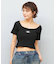 DC(ディーシー)半袖 Tシャツ スクエアネック リブ素材 クロップド丈 ショート丈 ロゴ セットアップ対応 LST252306/レディース ムラサキスポーツ