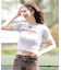 DC(ディーシー)半袖 Tシャツ レイヤード リブ素材 クロップド丈 ショート丈 ロゴ セットアップ対応 LST252307/レディース ムラサキスポーツ