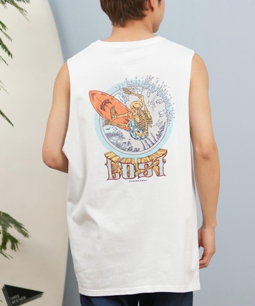 Lost(ロスト)タンクトップ ノースリーブTシャツ バックプリント ユニセックス L25S-2302/メンズ ムラサキスポーツ