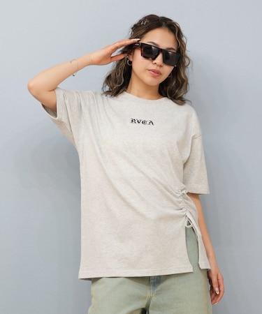 RVCA/半袖 Tシャツ ロゴ ボタン WILD RVCA LOOSEFIT ST BF04C-203 ルーカ レディース ムラサキスポーツ