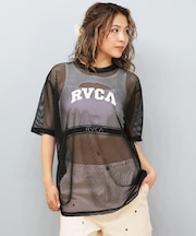 RVCA/半袖 Tシャツ メッシュTシャツ ロゴ オーバーサイズ ARCH RVCA MESH TEE BF04C-857 ルーカ レディース ムラサキスポーツ