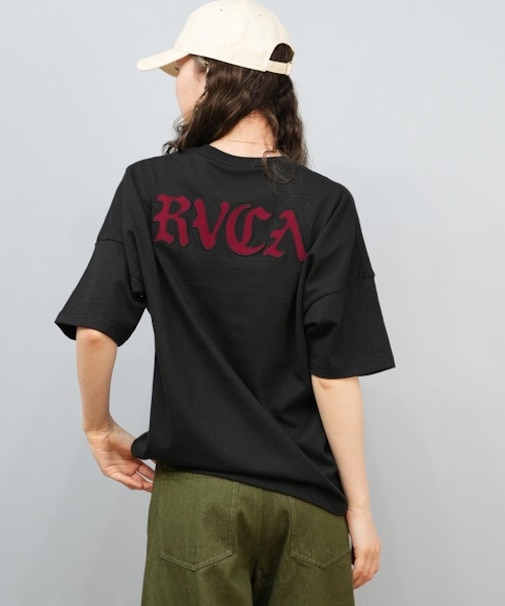 RVCA/半袖 Tシャツ バックプリント オールドイングリッシュ OLD ENGLISH DOLMAN ST BF04C-P20 ルーカ レディース ムラサキスポーツ