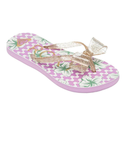 ROXY(ロキシー)キッズ サンダル ビーチサンダル リボン ラメ グリッター RG LULU IV  18～22cm ARGL251025/女の子 ムラサキスポーツ