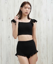 LAETITIA(レリッタ)水着 フリル ハイウエスト ビキニ 450401/レディース ムラサキスポーツ