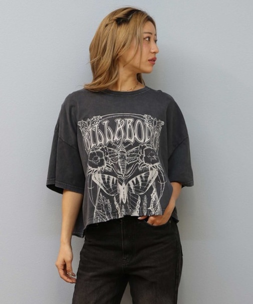 BILLABONG(ビラボン)半袖Tシャツ クロップド丈Tシャツ BF01C-213 BF01C213/レディース ムラサキスポーツ