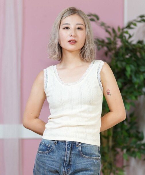 ROXY(ロキシー)ノースリーブ レース タンクトップ RDK252053/レディース ムラサキスポーツ