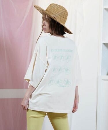 ROXY(ロキシー)半袖Tシャツ ハイビスカスTシャツ ゆったりシルエット RST252046/レディース ムラサキスポーツ
