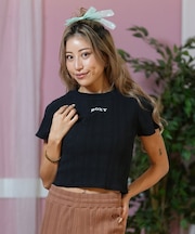 ROXY(ロキシー)半袖Tシャツ ちびTシャツ ボーダー RST252047/レディース ムラサキスポーツ
