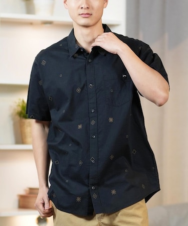 BILLABONG(ビラボン)半袖シャツ 総柄 ストレッチ BF011-125/メンズ ムラサキスポーツ