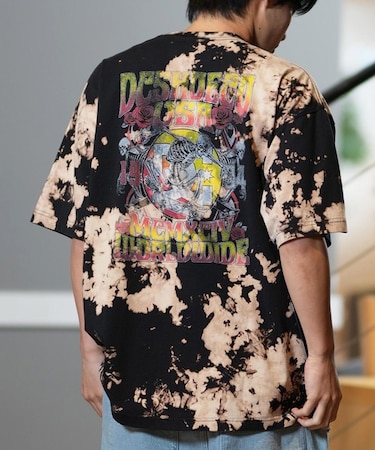 DC(ディーシー)半袖 Tシャツ バックプリント オーバーサイズ ヴィンテージ加工 25 ROCK SKULL SS DST252005/メンズ ムラサキスポーツ