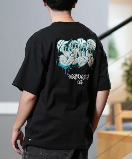 DC(ディーシー)半袖 Tシャツ バックプリント オーバーサイズ サガラ刺繍 25 SK CREW SS DST252008/メンズ ムラサキスポーツ
