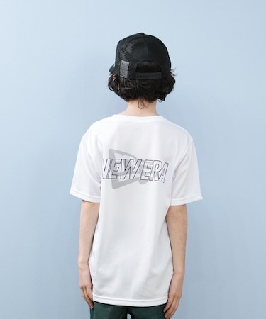 NEW ERA(ニューエラ)キッズ Tシャツ 吸汗速乾 UVケア ジュニア Youth テック Overlap Logo ホワイト 14414381 半袖Tシャツ 子供服 男の子 女の子/キッズ ムラサキスポーツ