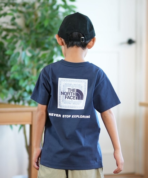 THE NORTH FACE/キッズ NTJ32546 ショートスリーブバンダナスクェアロゴティー 半袖Tシャツ ザ・ノースフェイス 男の子 女の子 ムラサキスポーツ