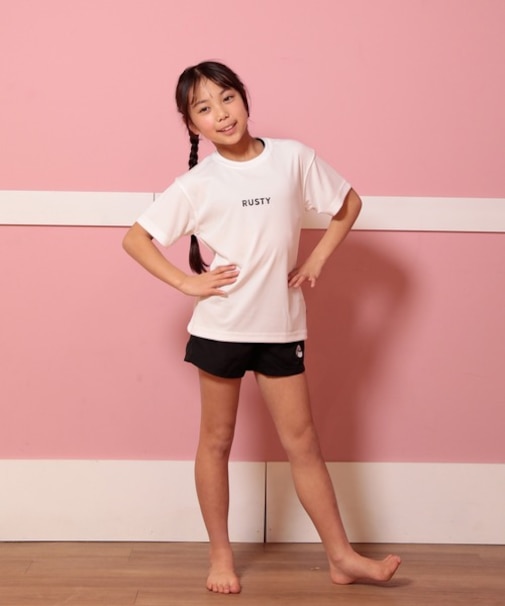 RUSTY/キッズ 水着 4点セット 964806 セパレートタイプ タンクトップ 半袖 Tシャツ ショートパンツ ラスティー 女の子 ムラサキスポーツ