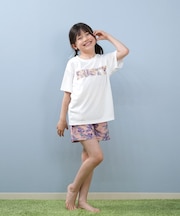 RUSTY(ラスティ)キッズ 水着 4点セット ビキニ トランクス ラッシュガード スイムウェア SET 965801/子供服 女の子 ムラサキスポーツ