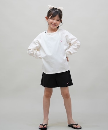 ROXY(ロキシー)キッズ 水着 2点セット UVケア 長袖ラッシュガード トランクス MINI HEAR THE WAVES TLY251108/子供服 女の子 ムラサキスポーツ