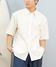 【ムラサキスポーツ限定】DEAR LAUREL(ディアローレル)半袖シャツ シアサッカー素材 軽量 ストレッチ 速乾 SEERSUCKER SHIRT D25S2404/メンズ ムラサキスポーツ