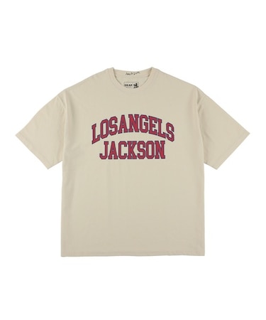 【ムラサキスポーツ限定】DEAR LAUREL(ディアローレル) × JACSON MATISSE(ジャクソンマティス)LA JACSON 半袖Tシャツ フロントプリント ヴィンテージ風 DL25S-JM02/メンズ ムラサキスポーツ