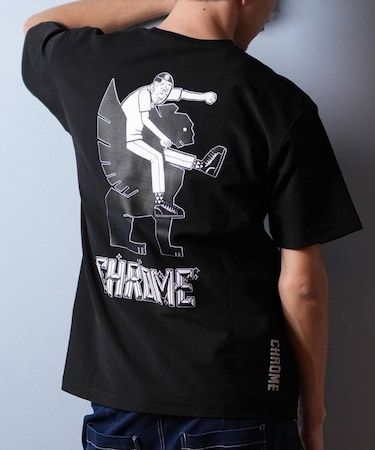 【ムラサキスポーツ限定】CHROME(クローム)半袖 Tシャツ バックプリント オーバーサイズ JP248BK/メンズ ムラサキスポーツ