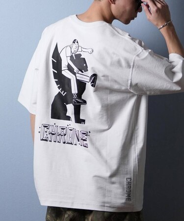 【ムラサキスポーツ限定】CHROME(クローム)半袖 Tシャツ バックプリント オーバーサイズ JP248WH/メンズ ムラサキスポーツ