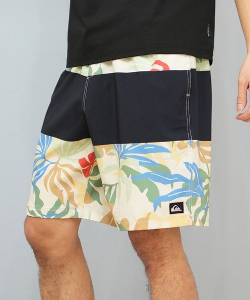 QUIKSILVER(クイックシルバー)水着 ボードショーツ サーフパンツ 水陸両用 ゴムトランクス ボタニカル QBS252004/メンズ ムラサキスポーツ