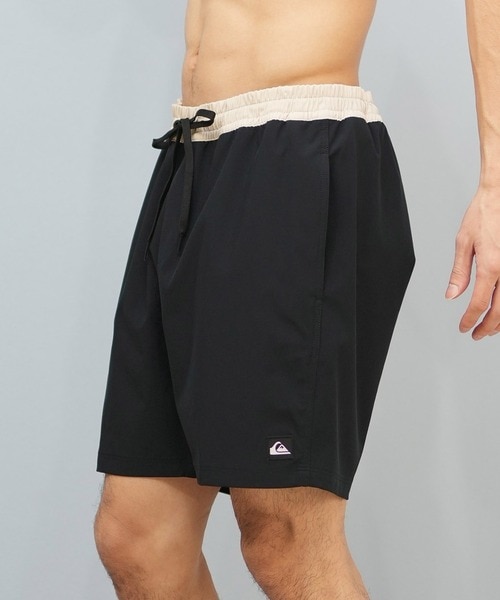 クイックシルバー ウォータープルーフ パンツ 防水 コンチョボタン レザー紐 QUIKSILVER クイックシルバー 水着 海パン トランクス サーフ