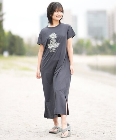 ROXY(ロキシー)水陸両用 水着 UVケア ラッシュガード Tシャツワンピース RLY252621T/レディース ムラサキスポーツ