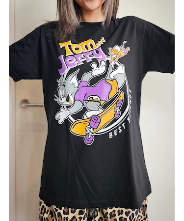 GTO(ジーティーオー)半袖Tシャツ トムとジェリー Tom and Jerry TJ-25-SS-02/レディース ムラサキスポーツ