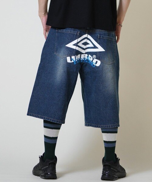 umbro younger song デニムハーフパンツ　黒 ムラサキスポーツ限定】UMBRO(アンブロ)Younger Song ヤンガー