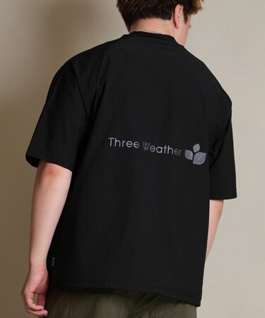 THREE WEATHER(スリーウェザー)半袖 Tシャツ ロゴ バックプリント 裾ドローコード TW SURF TEE TW25F-2101/メンズ ムラサキスポーツ