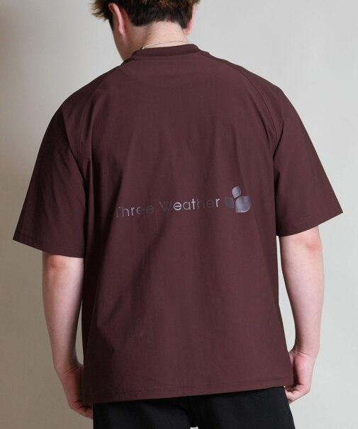 THREE WEATHER(スリーウェザー)半袖 Tシャツ ロゴ バックプリント 裾ドローコード TW SURF TEE TW25F-2101/メンズ ムラサキスポーツ