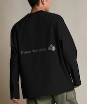 THREE WEATHER(スリーウェザー)長袖 Tシャツ ロンT ロゴ バックプリント 裾ドローコード TW SURF LSTEE TW25F-2201 /メンズ ムラサキスポーツ